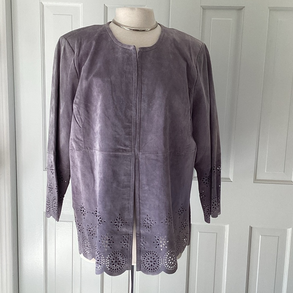 Linea by Louis Dell'Olio Lavender Leather Jacket